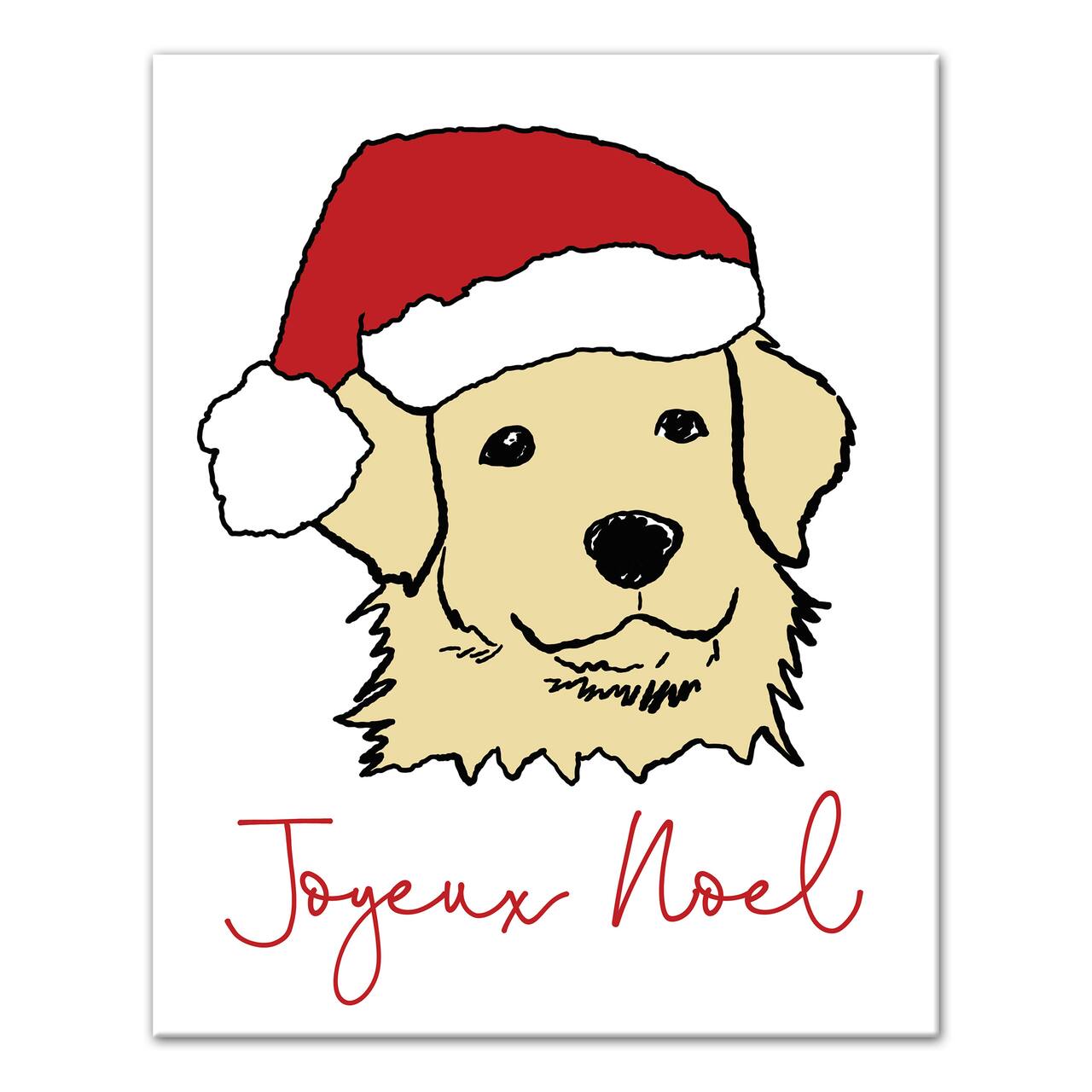 Joyeux Noel Puppy Canvas Wall Art